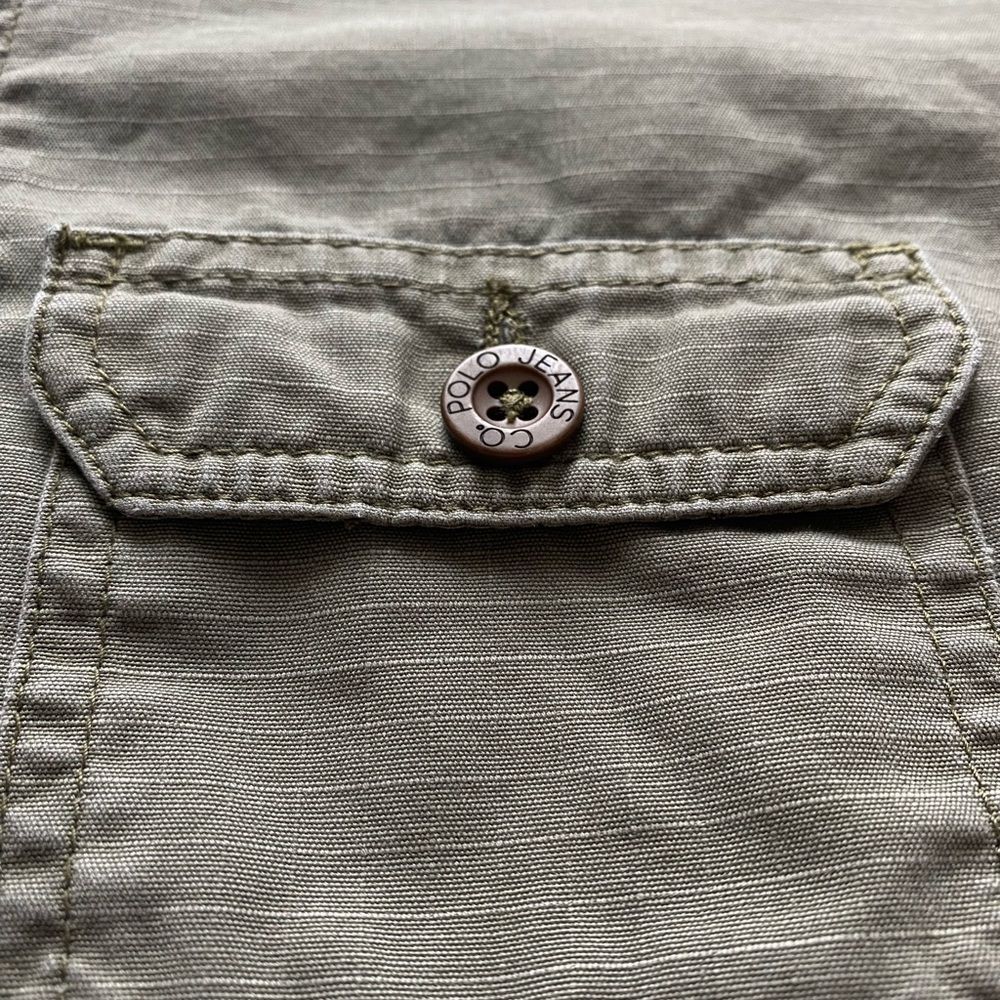Y2K Polo Jeans Co Ralph Lauren Military Style Army Green Women’s Shorts 6 VTG - Picture 3 of 8